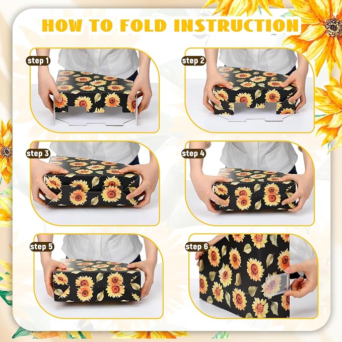 Sunflower Magazine File Holder Decorative Set of 4 | Foldable Magazine Storage - Image 4