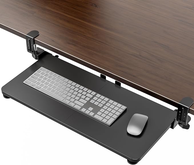 Large Keyboard Tray Under Desk, Pull Out Keyboard & Mouse Tray by XyndyxErgonomicDesign