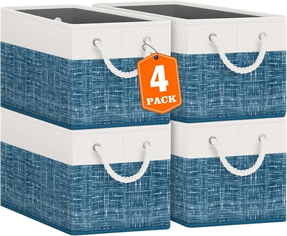 Storage Bins 4-Pack, Foldable Storage Baskets by Fabtotes