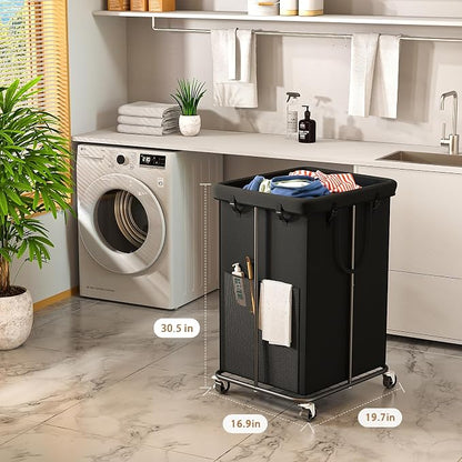 150L Large Laundry Basket with Wheels, Rolling Laundry Hamper with Removable - Image 4