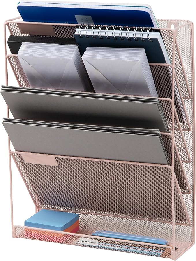 Mind Reader 5-Tier Vertical File Storage, Desktop Organizer, Wall Mount - Image 5