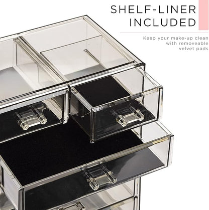 Sorbus Acrylic Makeup Organizer Set, 6-Drawer Vanity & Countertop Cosmetic - Image 6