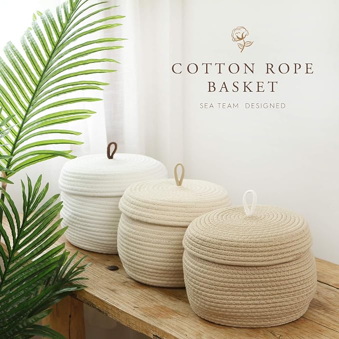 Sea Team Round Cotton Rope Storage Basket - Image 3
