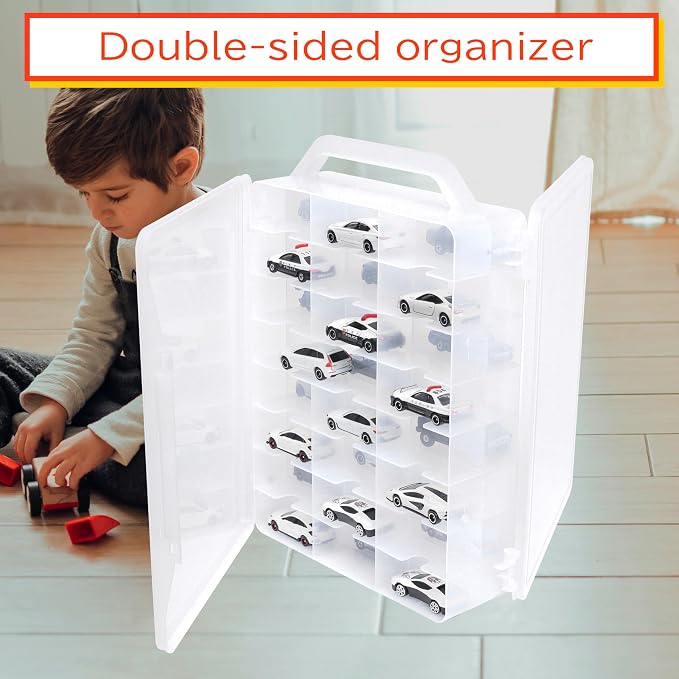 YYDS 48-Car Storage Case with Handle, Double-Sided Organizer - Image 3