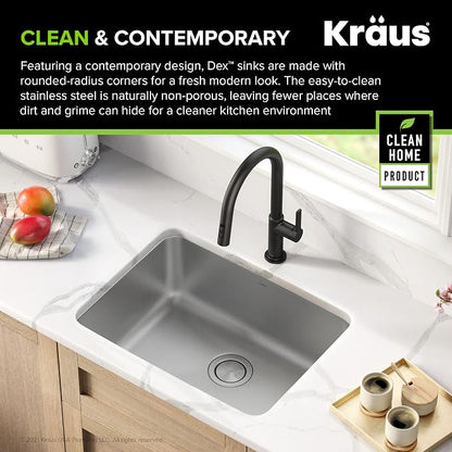 KRAUS Dex 25-inch Undermount 16 Gauge Stainless Steel Single Bowl Kitchen Sink - Image 3