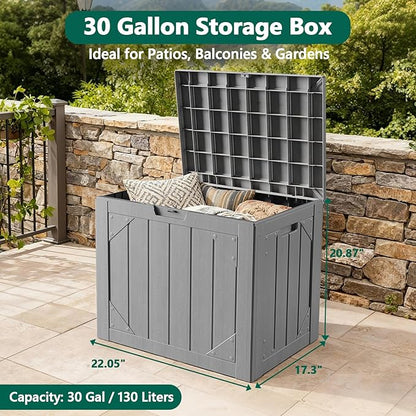 Outdoor Storage Box, 30 Gallon Deck Box Outdoor Storage Bench Outside - Image 6