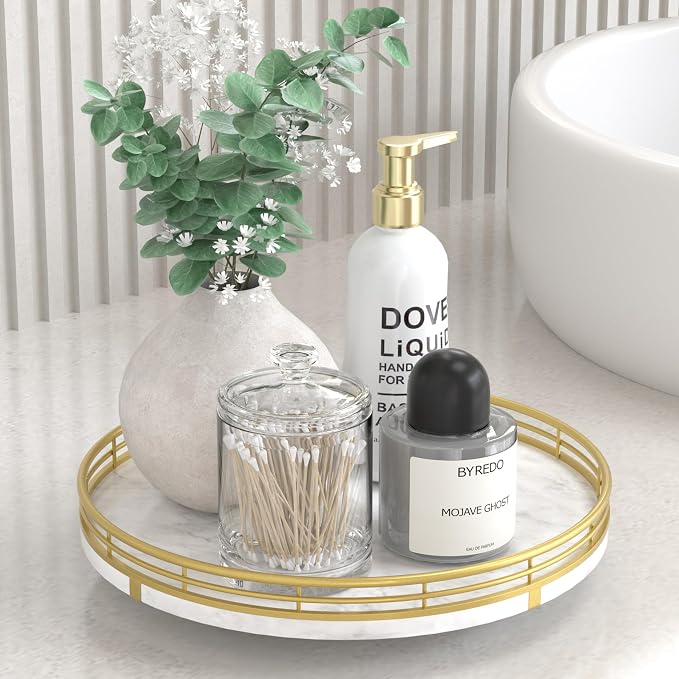 White Marble Lazy Susan Turntable by AMH