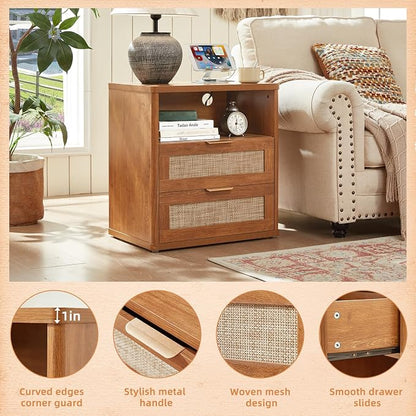 LEYAOYAO Rattan Nightstands Set of 2 - Image 8