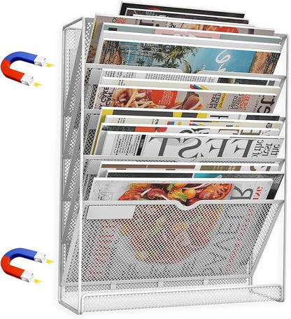 6 Tier Magnetic File Holder, No Drilling Installation File Cabinet Organizer by LQPAFZ