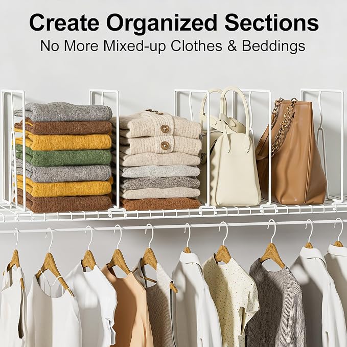 SortNStore Wire Shelf Dividers for Closet: 12-inch Tall 12-inch Deep 6 Pack - Image 3