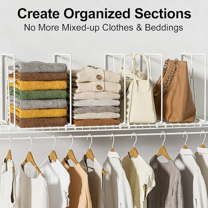 SortNStore Wire Shelf Dividers for Closet: 12-inch Tall 12-inch Deep 6 Pack - Image 3