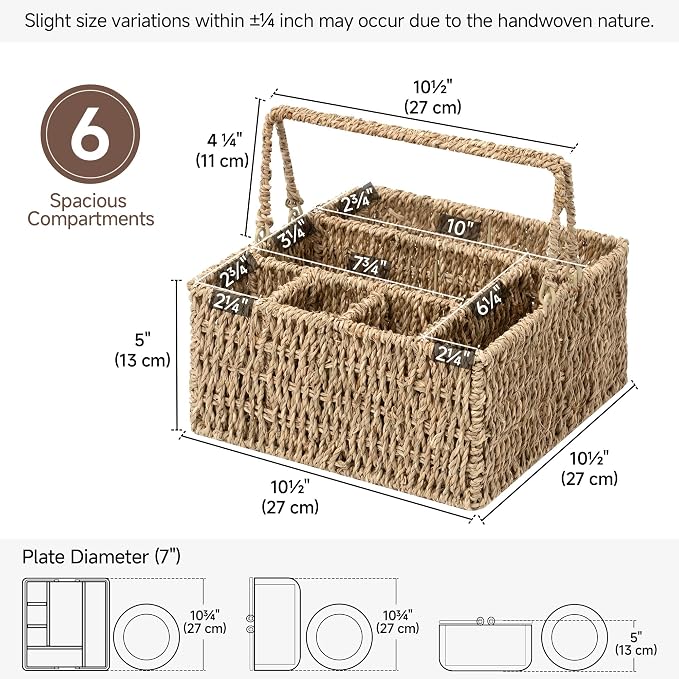 StorageWorks Wicker Silverware Organizer - Image 3