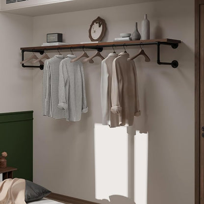 Clothes Rack 70in, Wall Mounted Garment Racks - Image 3