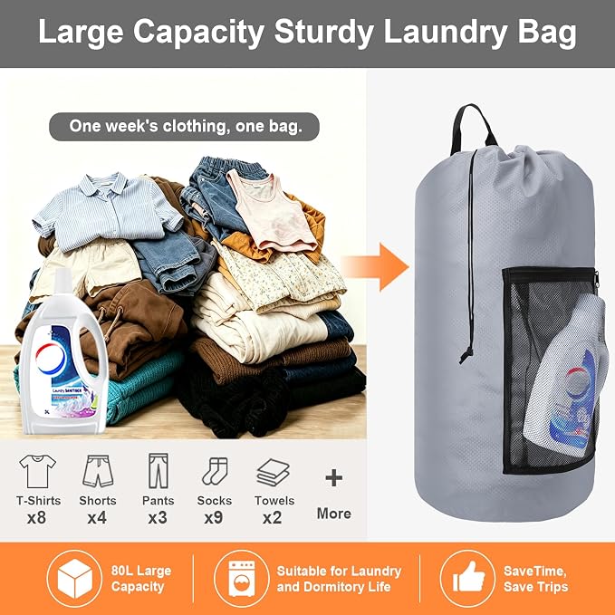 Laundry Bag Backpack Durable Laundry Bag - Image 6