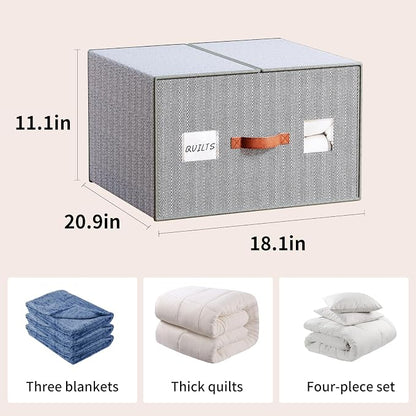 2 Pack Large Storage Bags for Comforters & Blankets, 70L Heavy-Duty blanket - Image 3