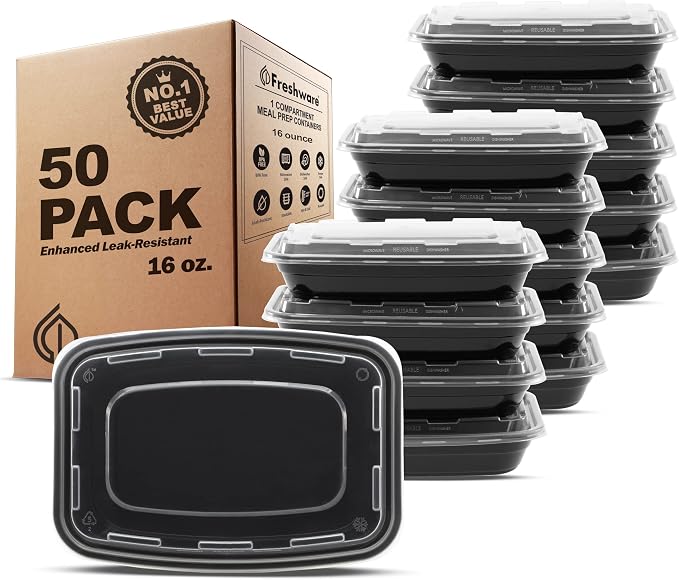 Freshware Meal Prep Containers 1 Compartment Food Storage Containers by Unknown