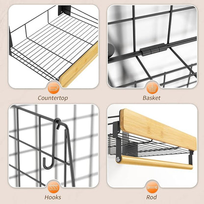 Wall Mounted Laundry Room Shelves, Wire Baskets - Image 4
