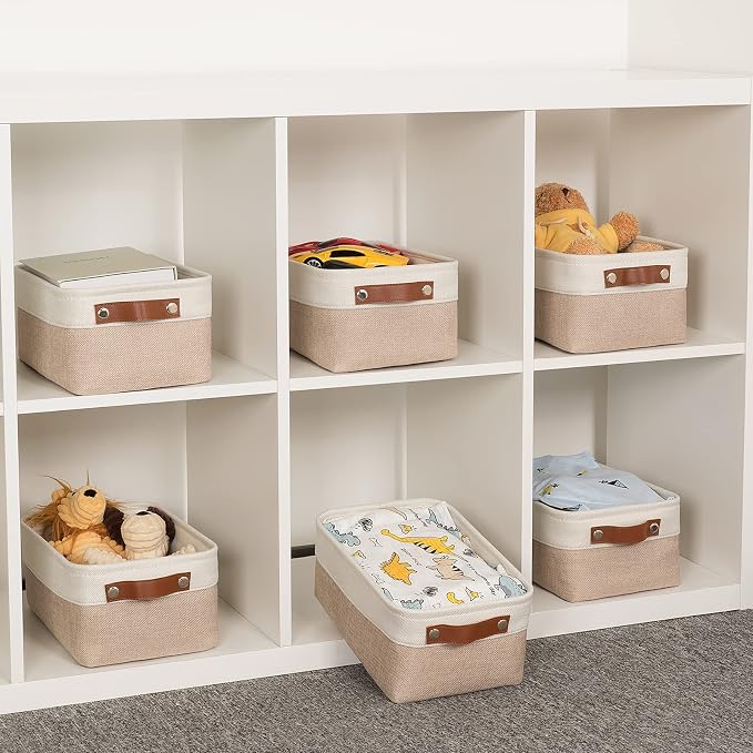 HNZIGE Small Fabric Baskets for Organizing Collapsible Storage Baskets for - Image 4