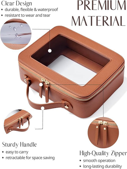 Popvibe Clear Makeup Bag Travel Cosmetic Case Transparent Toiletry Bag - Image 5