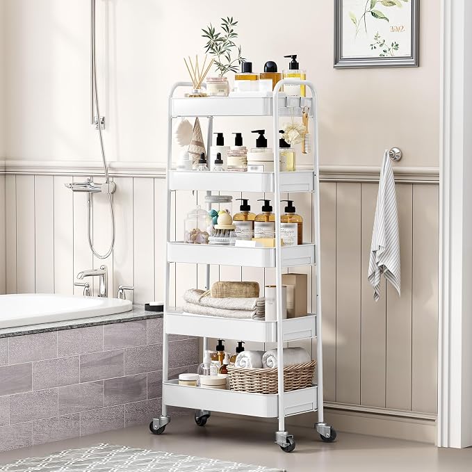 TOOLF 5-Tier Metal Rolling Cart - Image 3