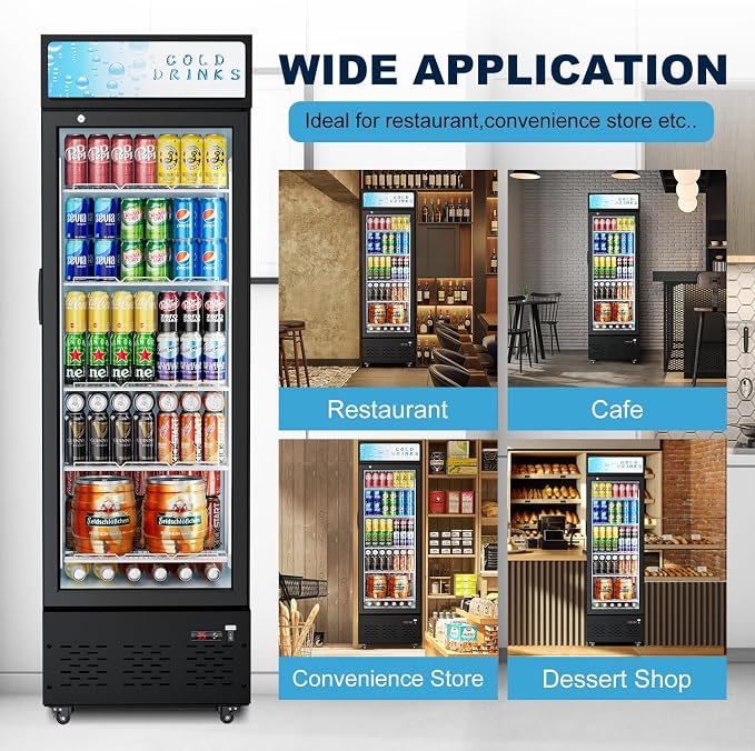 Commercial Glass Door Display Refrigerator 12 cu.ft Commercial Beverage - Image 6