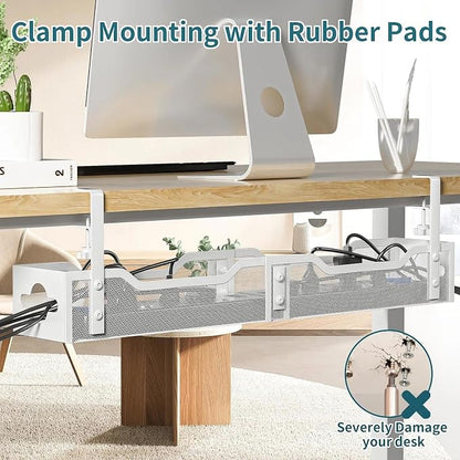Under Desk Cable Management Tray 32'', Cable Management Under Desk No Drill - Image 5