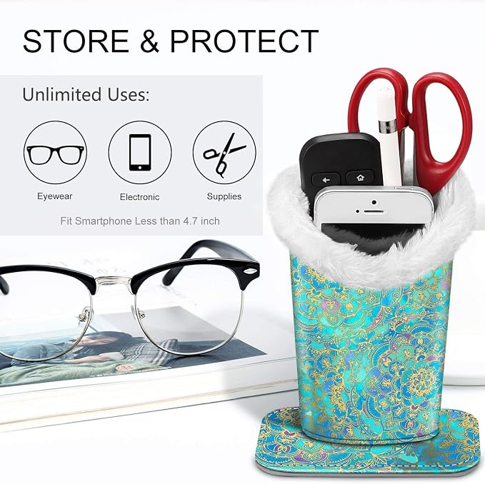 Fintie Plush Lined Eyeglasses Holder, Glasses Stand Case, Anti-scratch Glasses - Image 5