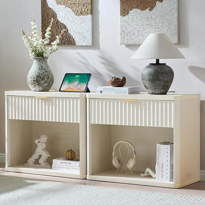 LEYAOYAO 31" Wide Fluted Nightstand Set of 2 by LEYAOYAO-Findtheshiningpointofyourideallife%EF%BC%81