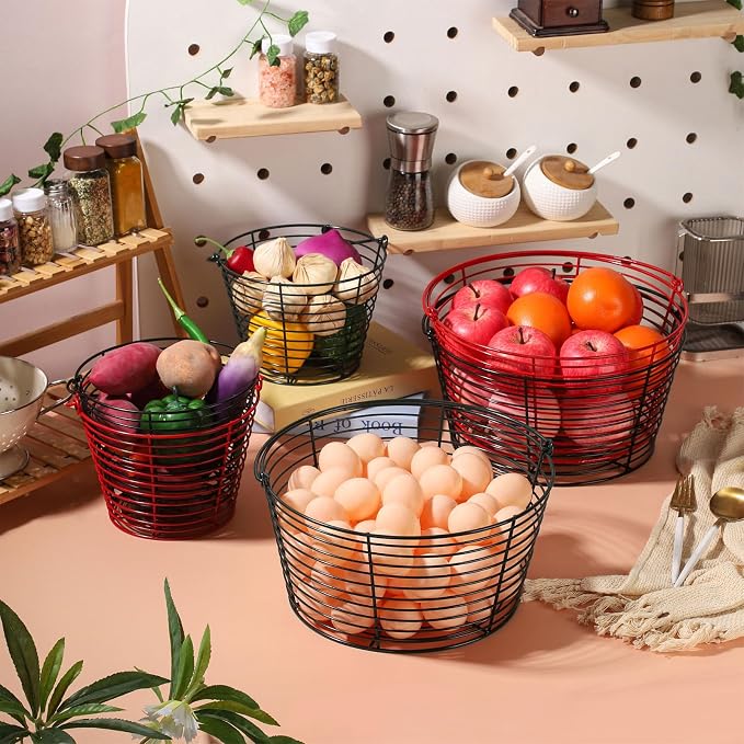 Colorful Metal Mesh Wire Egg Collecting Basket - Image 7