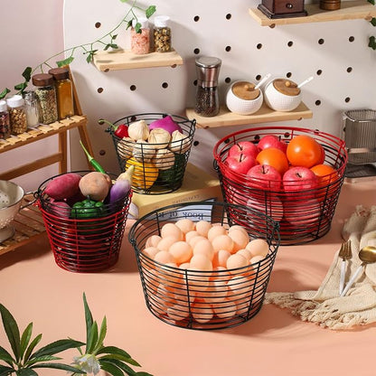 Colorful Metal Mesh Wire Egg Collecting Basket - Image 7
