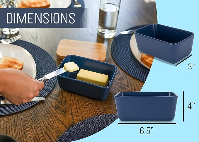 Nat & Jules Ceramic Stoneware 1/2 Pound, 2 Sticks Butter Dish - Image 2
