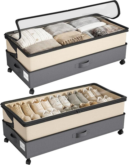 Kitstorack 2Pack Height-adjustable Under Bed Storage by Kitstorack