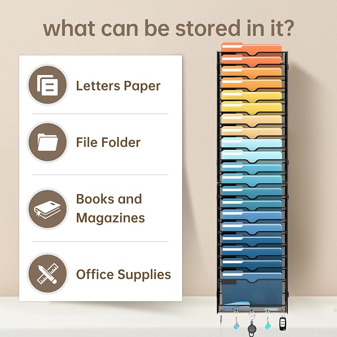 SUPEASY 21-Tier Wall File Holder Organizer - Image 6