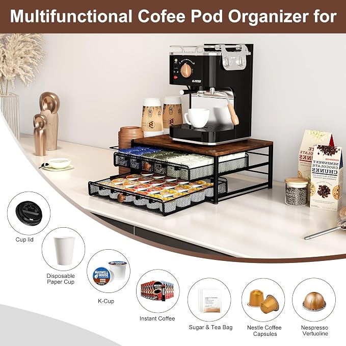 Coffee Bar Organizer, 60 Capacity K Cup Organizer - Image 4