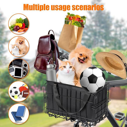 HOMEE Folding Rear Bike Basket Wire Mesh Fold-Up Detachable Front Bag Rear | - Image 7