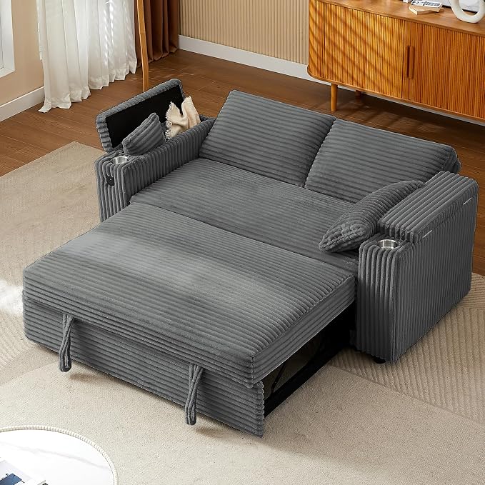 hansones 68.11" Corduroy Sleeper Chair Bed by hansones