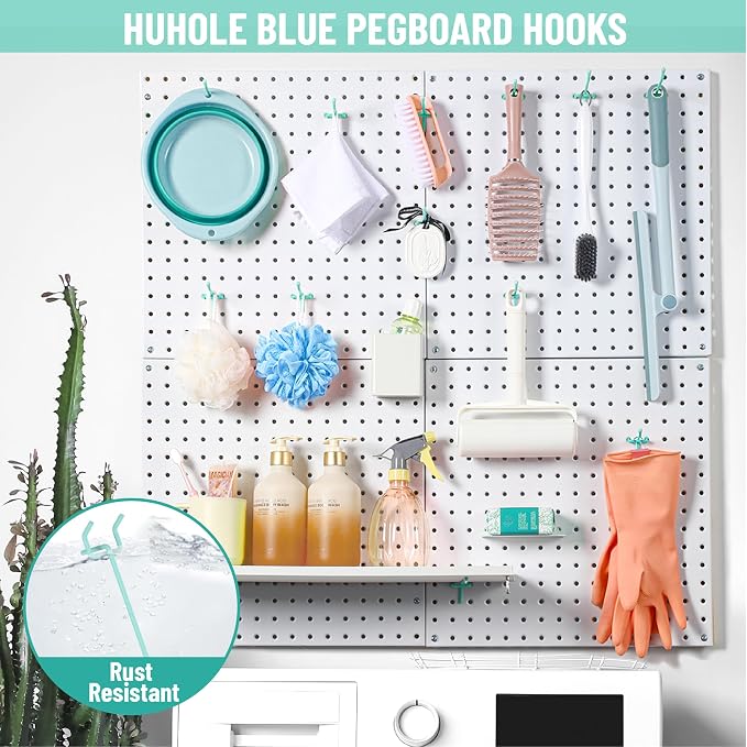 HUHOLE Pegboard Hooks 6 Inch 50PC, Fit 1/4" or 1/8" Pegboard, Ideal Peg Board - Image 5