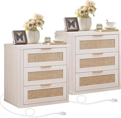 LEYAOYAO Rattan Night Stand Set of 2 by LEYAOYAO-Findtheshiningpointofyourideallife%EF%BC%81