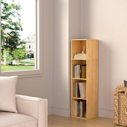4 Cube Storage Organizer, 4 Tier Cube Bookcase Freestanding Storage Display - Image 2