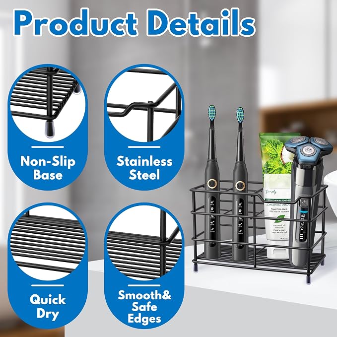Urbanstrive 304 Stainless Steel Bathroom Toothbrush Holder Toothpaste Holder - Image 6