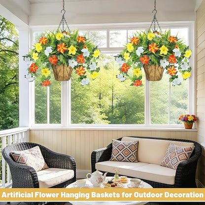 Artificial Flowers Hanging Baskets - Image 2