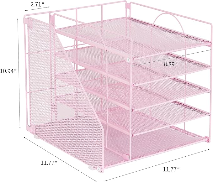 LEKETREE Desk Organizers and Accessories, 5-Tier Paper Letter Tray Organizer - Image 3
