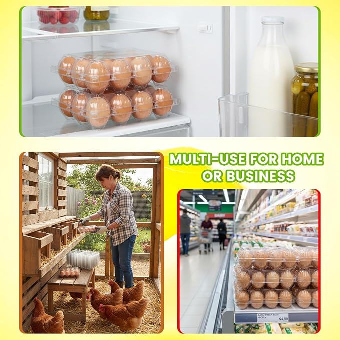 LOVEINUSA 100 PCS 12 Count Plastic Egg Cartons, - Image 4