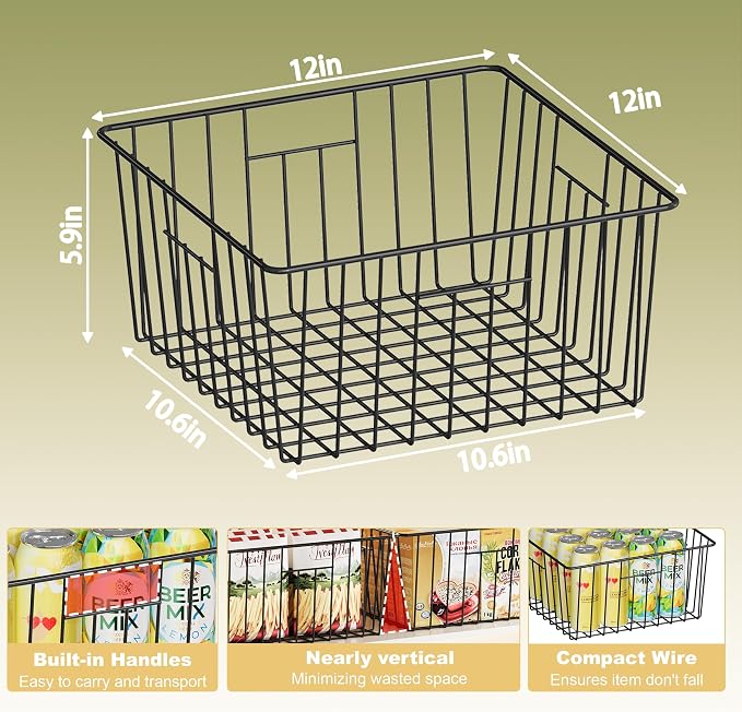 X-cosrack Metal Wire Baskets for Pantry Organization and Storage Freezer - Image 6