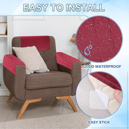 uxcell 3 PCS Armrest Covers, Couch Arm Cover Furniture Protect Slide Recliner - Image 5