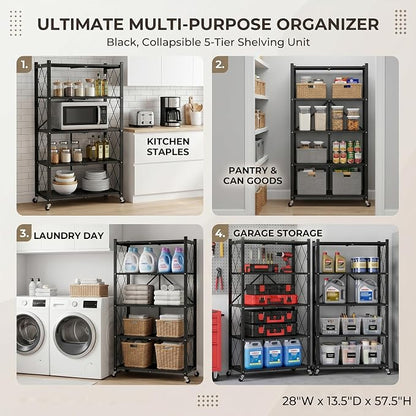 5-Tier Foldable Storage Shelves - Image 7