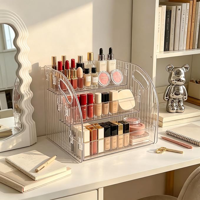 3-Tier Wide Acrylic Display Stand Transparent Acrylic Display Shelf Organizer - Image 7
