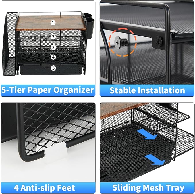 OPNICE Desk Organizer, 5-Tier Desktop File Organizer - Image 3