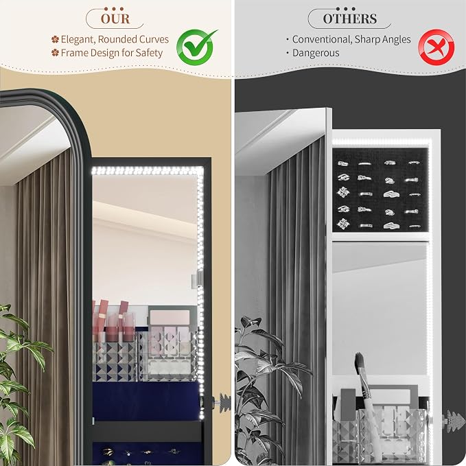 61" Full Length Mirror Jewelry Cabinet - Image 6