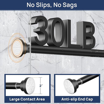 ENJOYBASICS 2 Pack Tension Curtain Rod, 32-54" Adjustable, No Tools, - Image 4